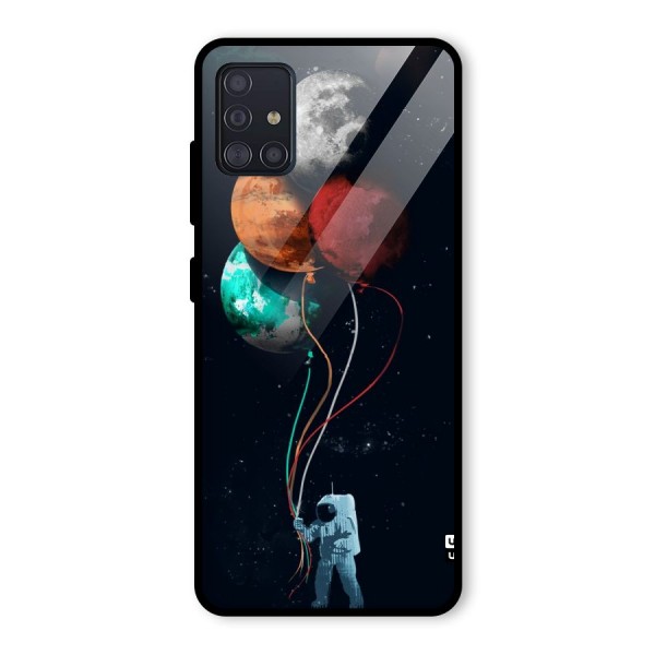 Space Balloons Glass Back Case for Galaxy A51