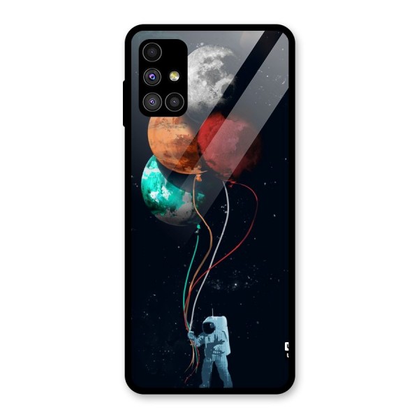 Space Balloons Glass Back Case for Galaxy M51