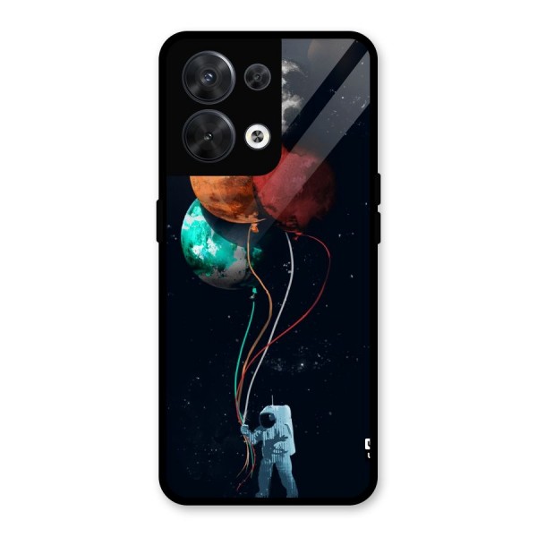 Space Balloons Glass Back Case for Oppo Reno8 5G