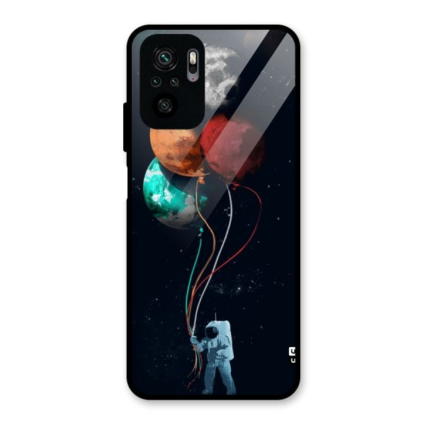 Space Balloons Glass Back Case for Redmi Note 10