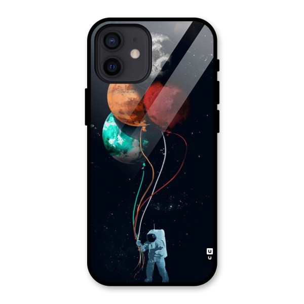 Space Balloons Glass Back Case for iPhone 12