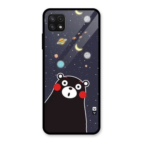 Space Bear Glass Back Case for Galaxy A22 5G