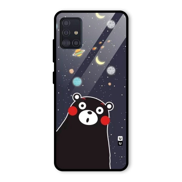 Space Bear Glass Back Case for Galaxy A51