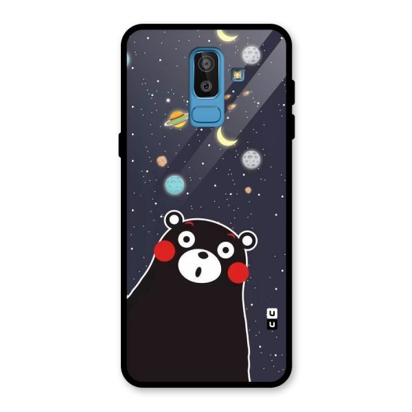 Space Bear Glass Back Case for Galaxy J8