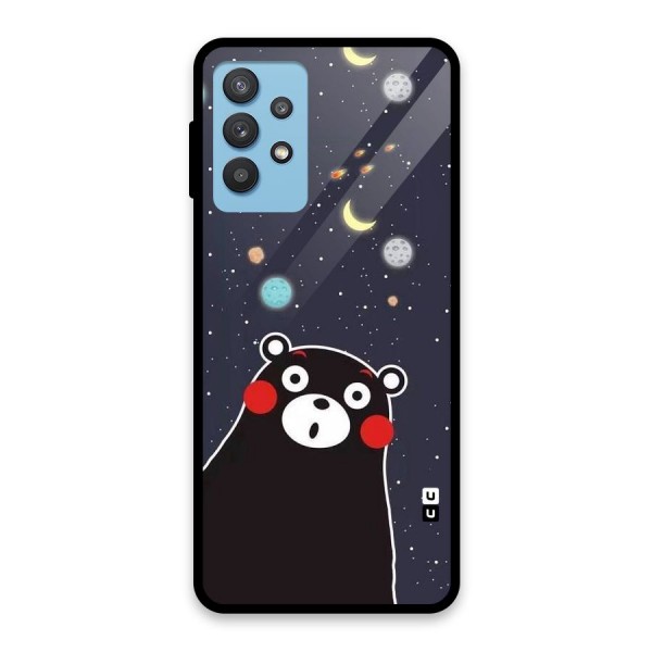 Space Bear Glass Back Case for Galaxy M32 5G