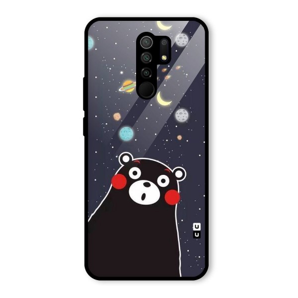 Space Bear Glass Back Case for Redmi 9 Prime