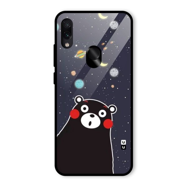 Space Bear Glass Back Case for Redmi Note 7