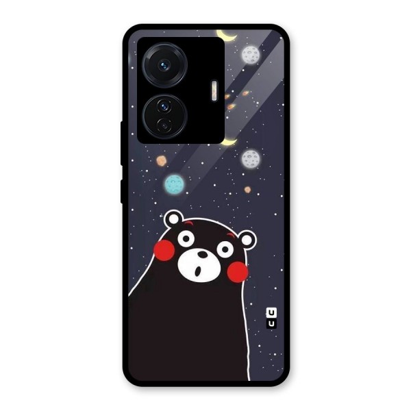 Space Bear Glass Back Case for Vivo T1 Pro