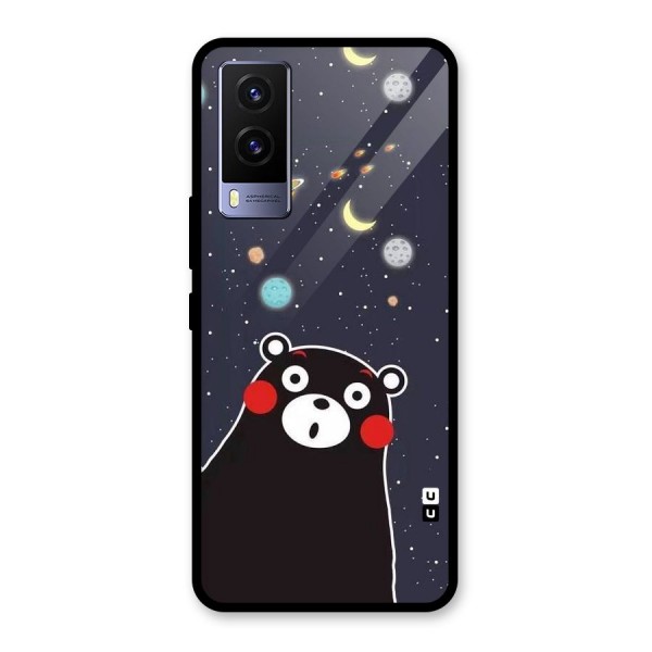 Space Bear Glass Back Case for Vivo V21e 5G