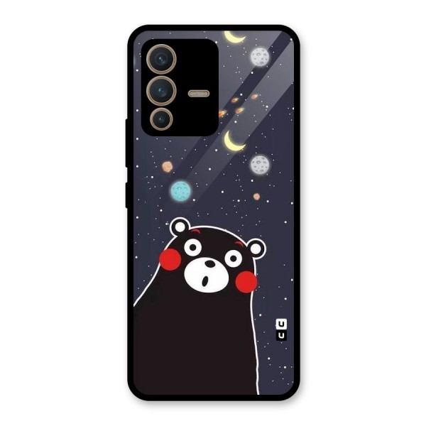 Space Bear Glass Back Case for Vivo V23 5G