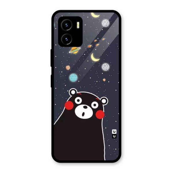 Space Bear Glass Back Case for Vivo Y15s