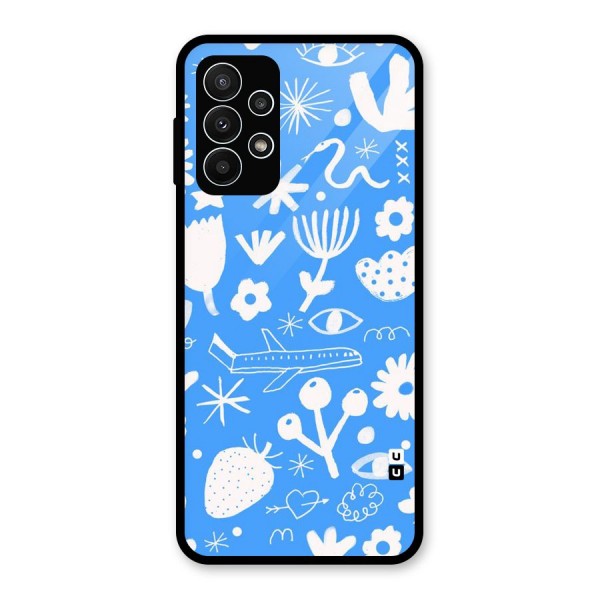 Space Blue Pattern Glass Back Case for Galaxy A23