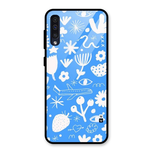 Space Blue Pattern Glass Back Case for Galaxy A50s