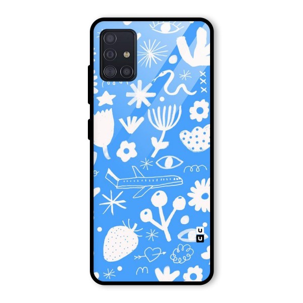 Space Blue Pattern Glass Back Case for Galaxy A51