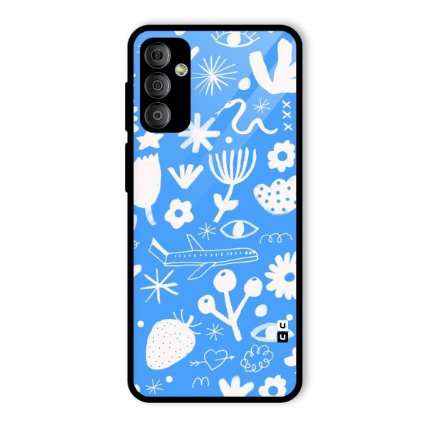 Space Blue Pattern Glass Back Case for Galaxy F23