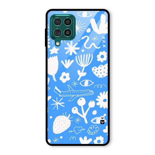 Space Blue Pattern Glass Back Case for Galaxy F62