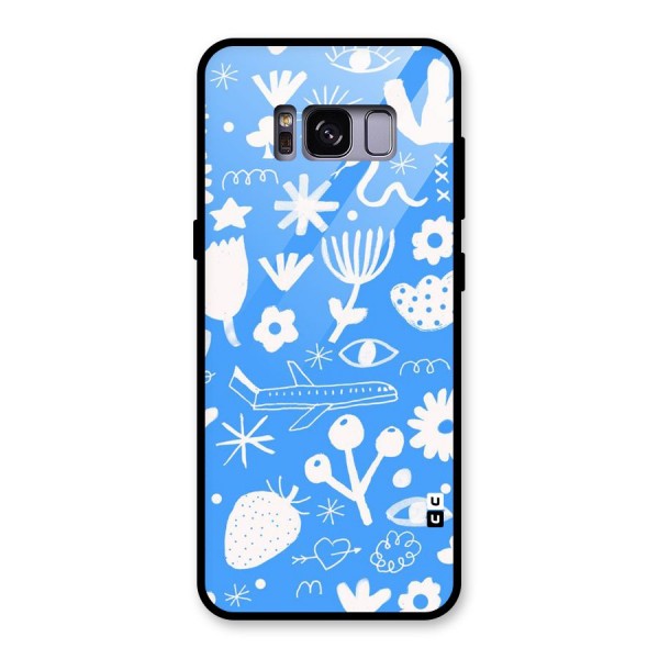 Space Blue Pattern Glass Back Case for Galaxy S8