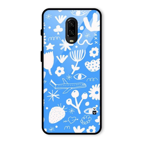 Space Blue Pattern Glass Back Case for OnePlus 6T