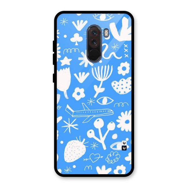 Space Blue Pattern Glass Back Case for Poco F1