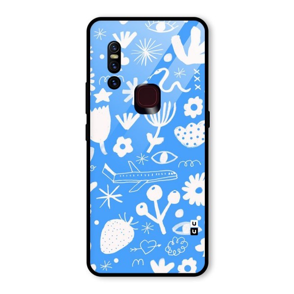 Space Blue Pattern Glass Back Case for Vivo V15