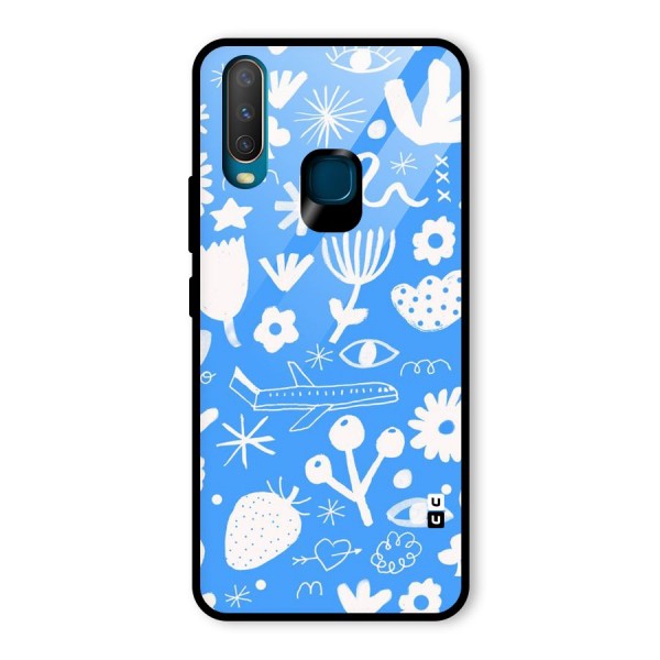 Space Blue Pattern Glass Back Case for Vivo Y12