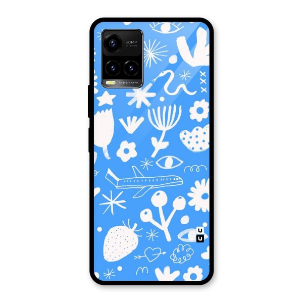 Space Blue Pattern Glass Back Case for Vivo Y21A