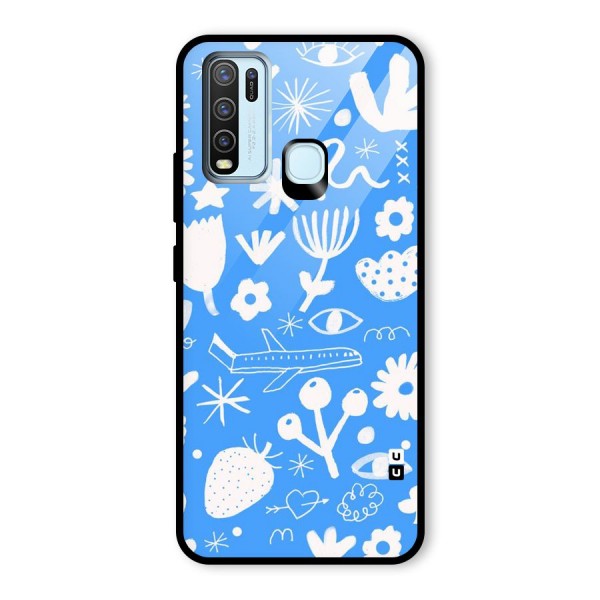 Space Blue Pattern Glass Back Case for Vivo Y30