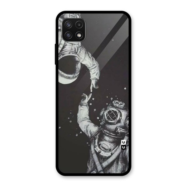 Space Meeting Glass Back Case for Galaxy A22 5G