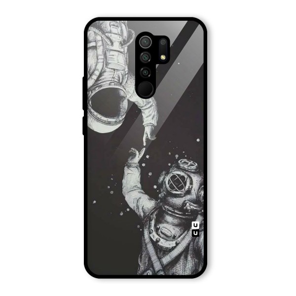 Space Meeting Glass Back Case for Redmi 9 Prime