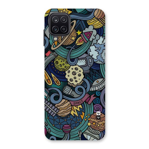 Space Pattern Blue Back Case for Galaxy A12