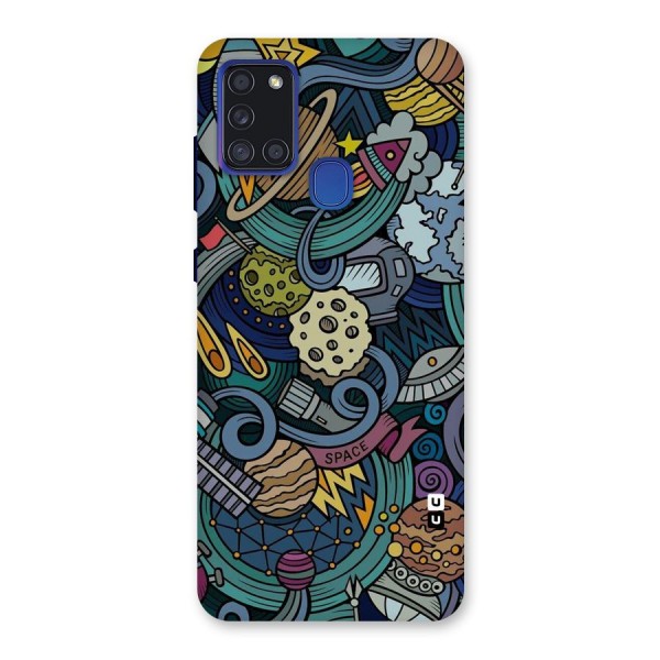 Space Pattern Blue Back Case for Galaxy A21s