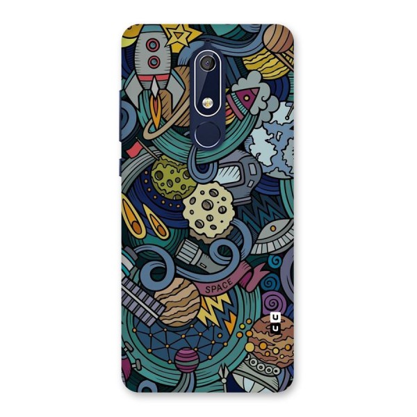 Space Pattern Blue Back Case for Nokia 5.1