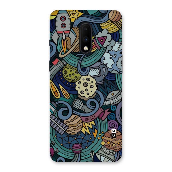 Space Pattern Blue Back Case for OnePlus 7