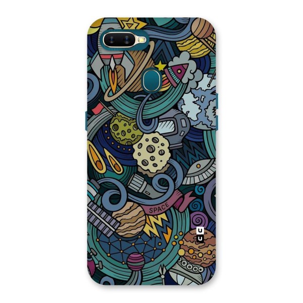 Space Pattern Blue Back Case for Oppo A12