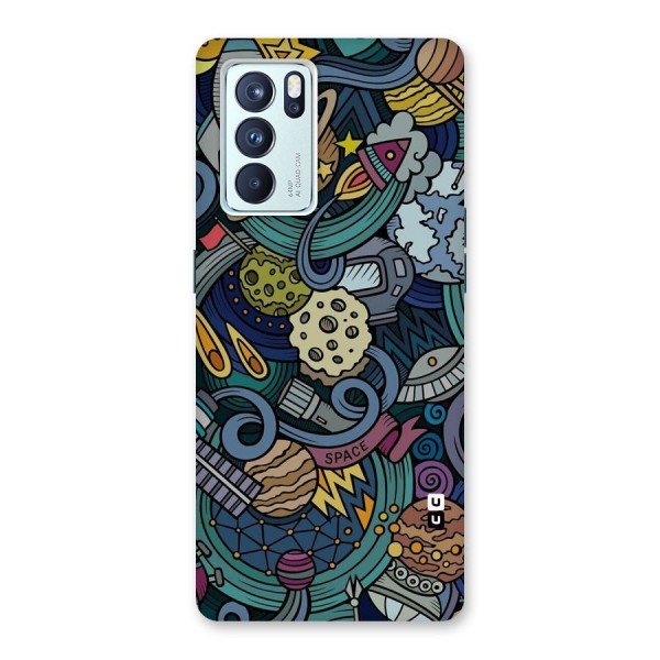 Space Pattern Blue Back Case for Oppo Reno6 Pro 5G