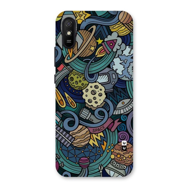 Space Pattern Blue Back Case for Redmi 9i