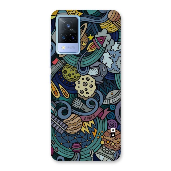 Space Pattern Blue Back Case for Vivo V21 5G