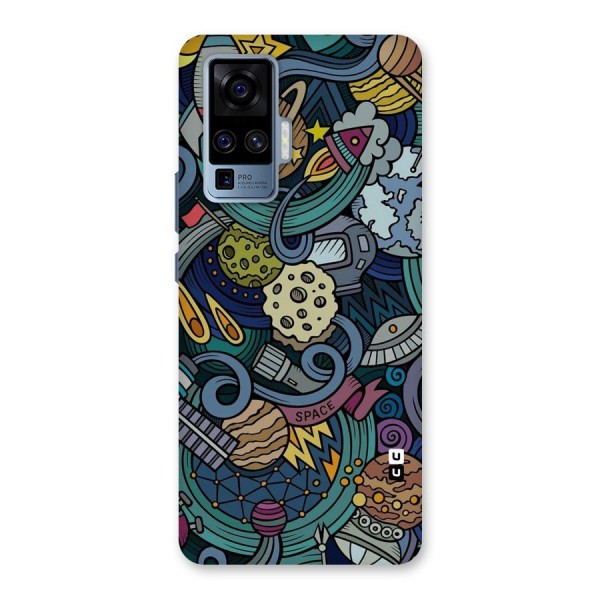 Space Pattern Blue Back Case for Vivo X50 Pro