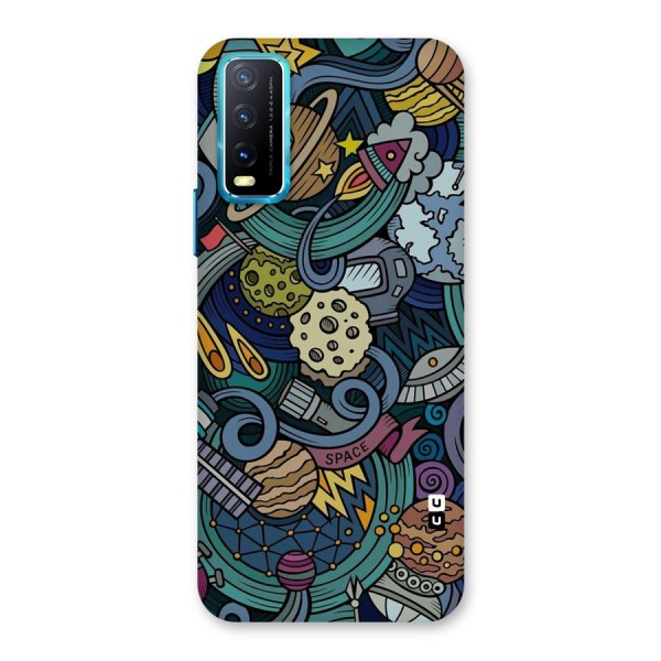 Space Pattern Blue Back Case for Vivo Y20 2021