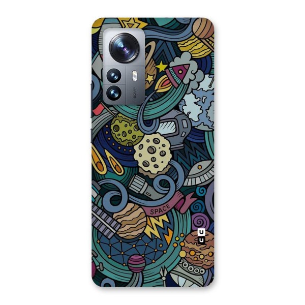 Space Pattern Blue Back Case for Xiaomi 12 Pro