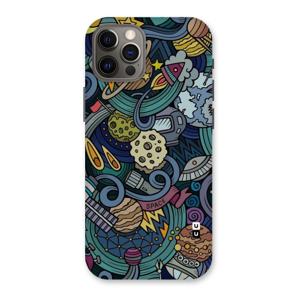 Space Pattern Blue Back Case for iPhone 12 Pro