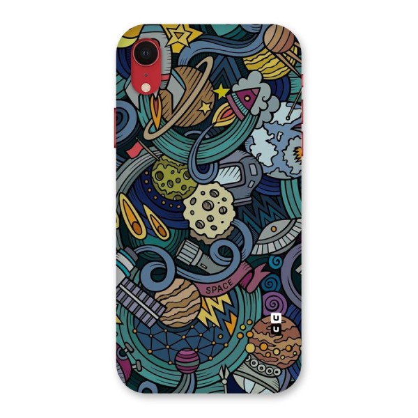 Space Pattern Blue Back Case for iPhone XR