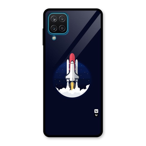 Space Rocket Minimal Glass Back Case for Galaxy A12