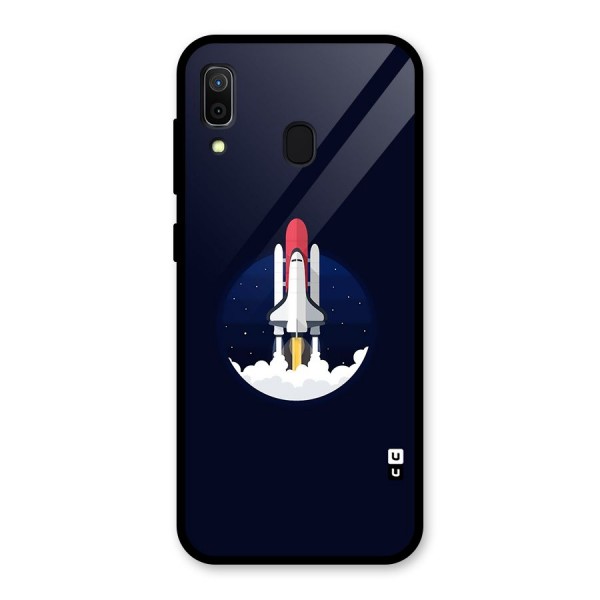 Space Rocket Minimal Glass Back Case for Galaxy A30