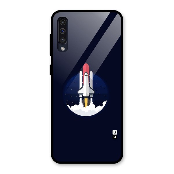 Space Rocket Minimal Glass Back Case for Galaxy A50s