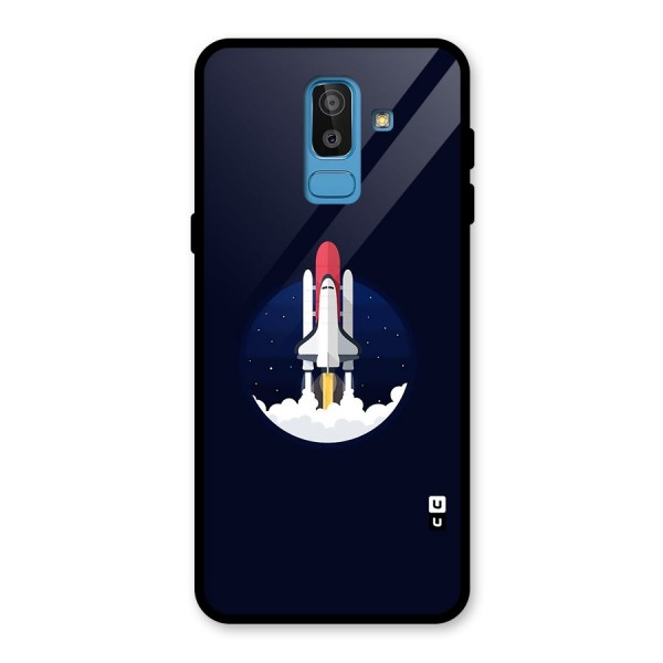 Space Rocket Minimal Glass Back Case for Galaxy J8