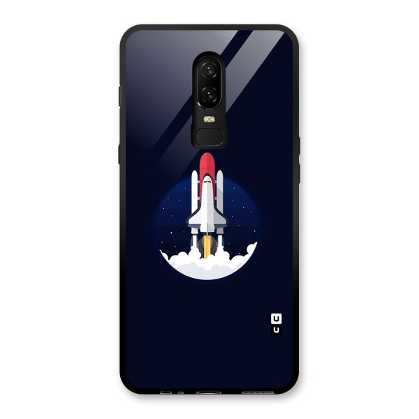 Space Rocket Minimal Glass Back Case for OnePlus 6