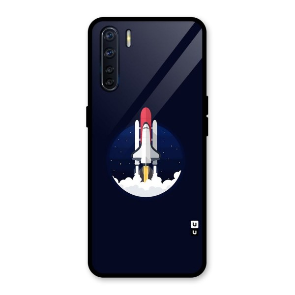 Space Rocket Minimal Glass Back Case for Oppo F15