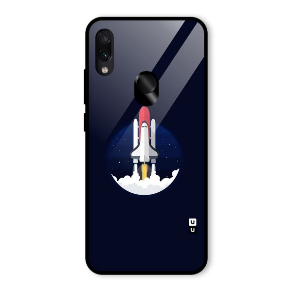 Space Rocket Minimal Glass Back Case for Redmi Note 7S