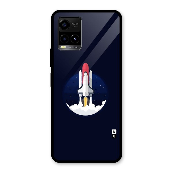 Space Rocket Minimal Glass Back Case for Vivo Y21G